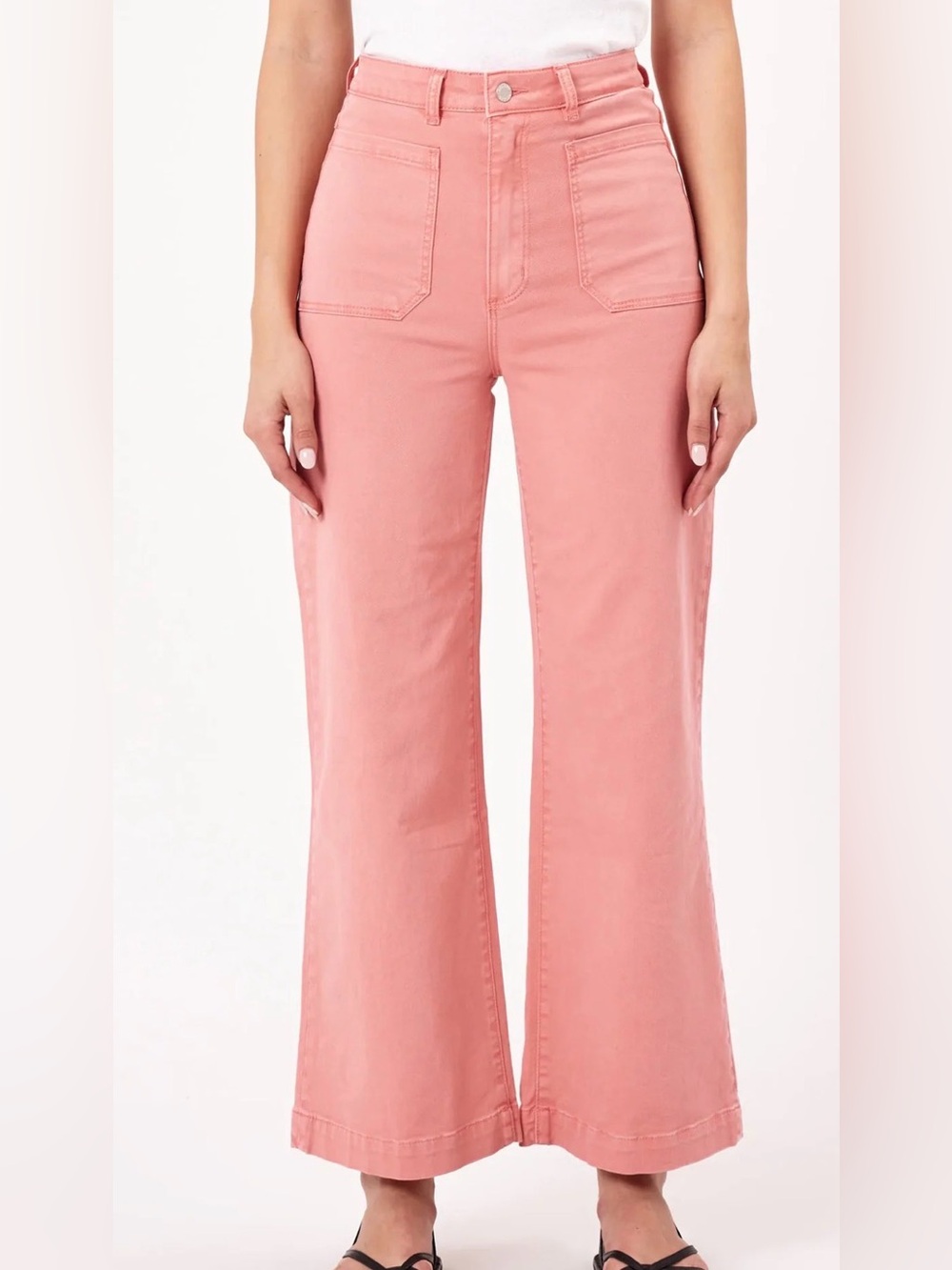 Rolla’s Sailor Drill High-Waist Wide-Leg Pants in Peach. Like New. Size 25